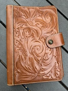 Patricia Nash Brown Tuscan Chieti Agenda Planner Journal Cover Tooled Leather - Picture 1 of 9