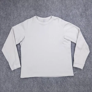 Lululemon Sweatshirt Mens Large Gray Crewneck Side Zip Pocket Drawcord Hem - Picture 1 of 13