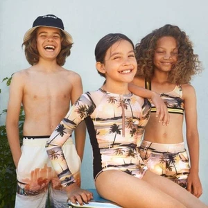 Molo Girl's Necky Tropical Sunset Rashguard Size 12 Beach Vacation Cruise - Picture 1 of 7