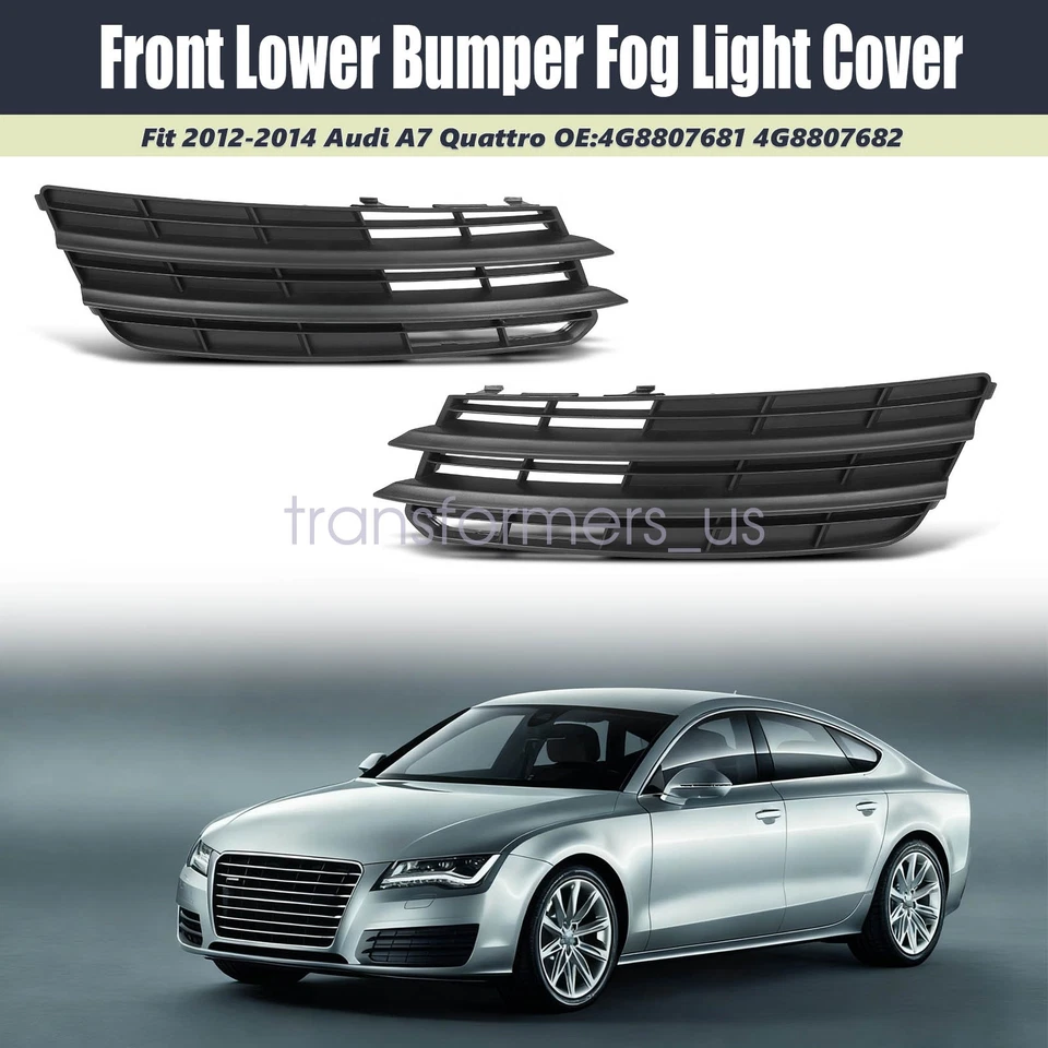 Par de molduras de rejilla de faros antiniebla para parachoques delantero para Audi A7 2011 2012 2013 2014 EE. UU. Foto 1 de 4