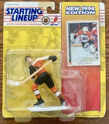 Eric Lindros alineación inicial NHL hockey 1994 Philadelphia Flyers con licencia nuevo en paquete Foto 1 de 4