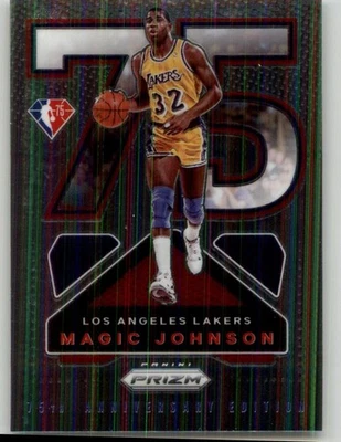 2021-22 Panini Prizm Magic Johnson NBA 75th Logo Retail #15 Los Angeles Lakers - Image 1 of 2