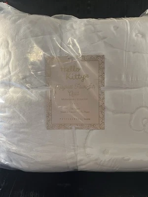Pottery Barn Teen Hello Kitty® Magical Faux Fur Quilt, Full / Queen White New - Image 1 of 4