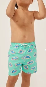 Chubbies The Lil Swimmers | XS Youth 6/7 Teal Sharks - Picture 1 of 8