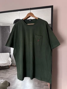 Vintage Mens Polo Ralph Lauren Green Pocket T Shirt Size XLarge Blank Pony Logo - Picture 1 of 4