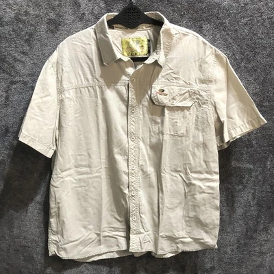 Mossy Oak Shirt Mens Extra Large Khaki Ripstop Short Sleeve Button Down Outdoor - Image 1 of 4