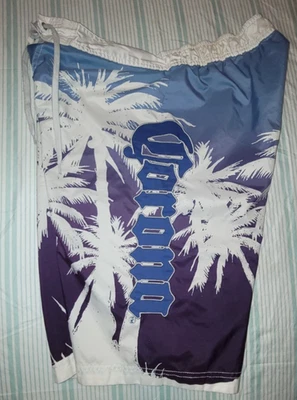 Corona Swim Trunks Men’s Board Shorts Palm Tree Print Purple Blue Size XL - Image 1 of 4