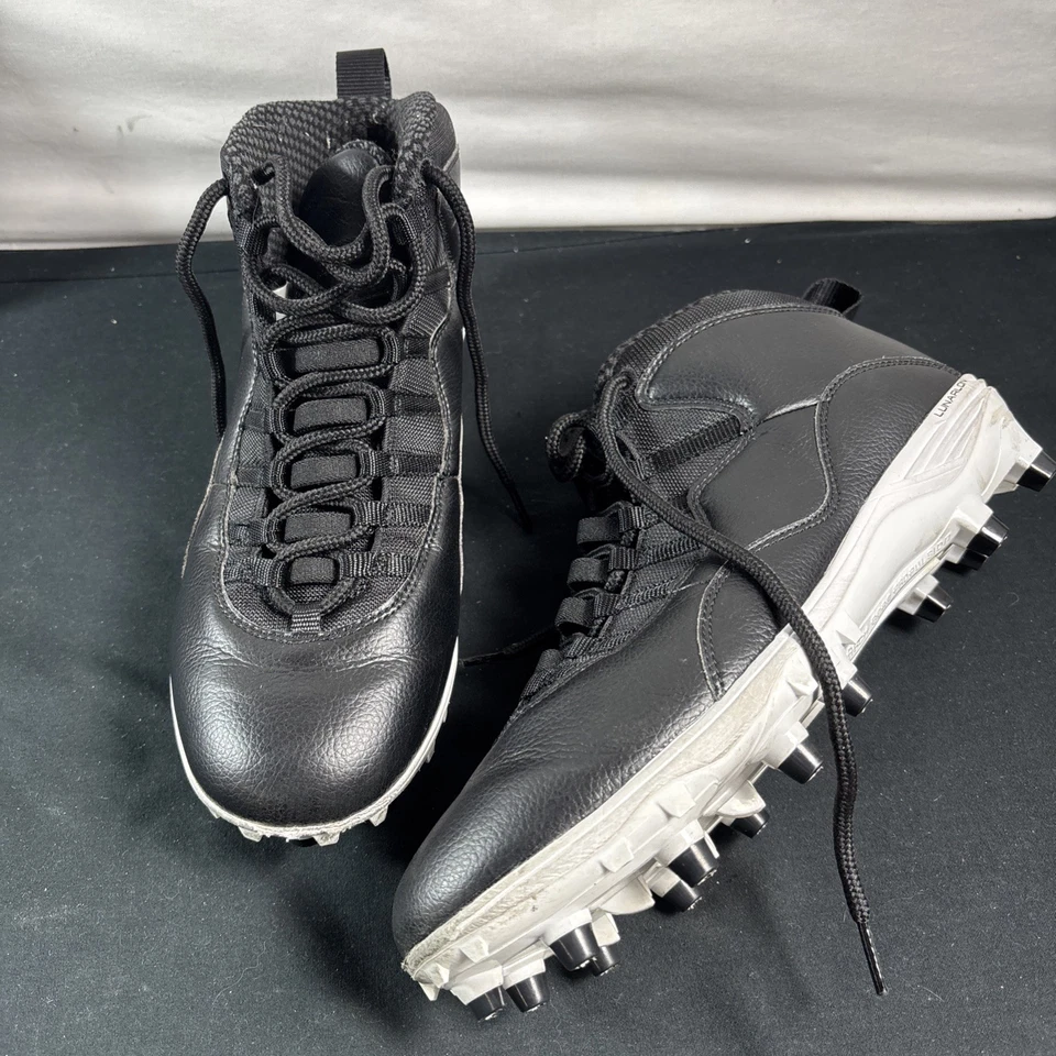 Nike Air Jordan 10 TD Mid Black White Football Cleats CQ2073-001 Men’s Size 11 - Image 1 of 4