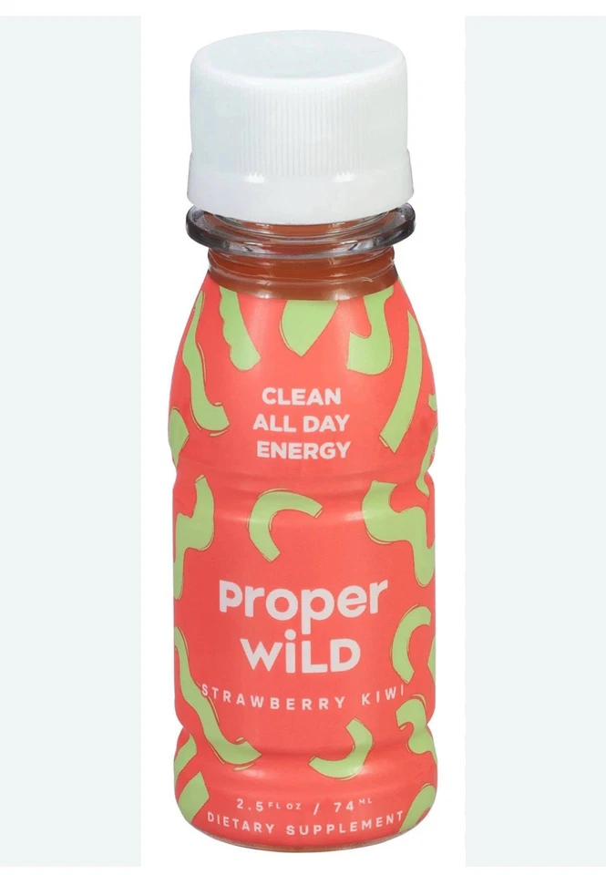 Proper Wild, Inc. Clean All Day Energy Shot - Strawberry Kiwi (24 porciones) Foto 1 de 1