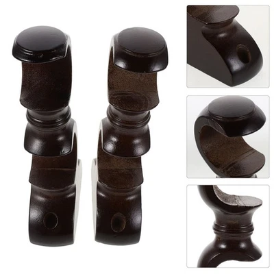  2 piezas Soporte de varilla de cortina Soporte de accesorio de pista Ganchos Soportes de poste Foto 1 de 4