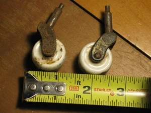 Ruedas montacargas de porcelana antiguas gabinetes vintage muebles 1 " pulgadas - Imagen 1 de 3