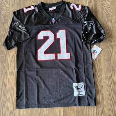 Camiseta deportiva negra retro para hombre Dion Sanders #21 Atlanta Falcons nueva con etiquetas grande Foto 1 de 4