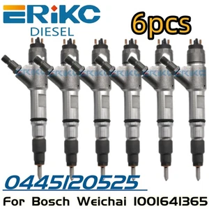 6PCS 0445120525 Diesel Injector 0 445 120 525 Auto Fit for Weichai 1001641365 - Picture 1 of 7