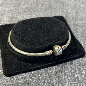 Genuine Pandora Snake Chain Bracelet Sterling Silver 925 ALE 7.5"/19cm Barrel - Picture 1 of 12
