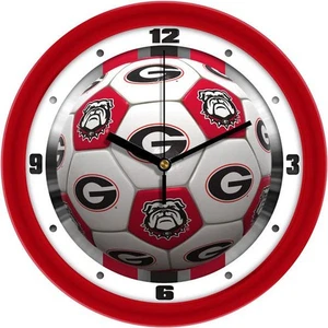 Georgia Bulldogs Soccer 11.5" Wall Clock with Silent Sweep - Picture 1 of 1