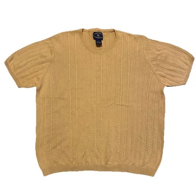 Chelsea Cambell Sweater Top Women’s Medium 100% Cotton Cable Knit Short Sleeve - Image 1 of 4