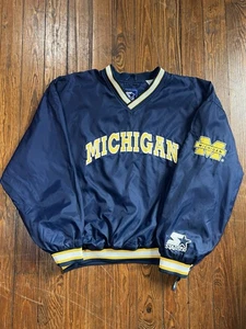 Vintage STARTER Michigan Wolverines Pullover Jacke 90s NCAA College Gr. XXL - Bild 1 von 6