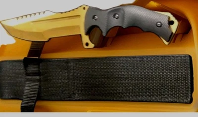 Counter Strike Huntsman Black And Gold Fixed Blade With Nylon Sheath - Image 1 of 4