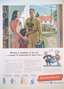 Western Electric Bell Telefonanlage 1947 Druckanzeige. Service Call - Bild 1 von 1