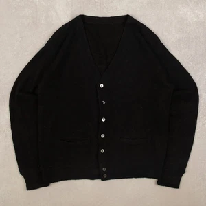 90er Vintage Strickjacke M Acryl Herren schwarz V-Ausschnitt - Bild 1 von 6
