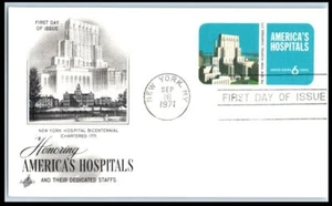 1971 America's Hospitals & Staff postal card Sc UX60 FDC with ArtCraft cachet UA - Picture 1 of 1