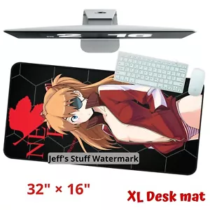 Waifu Asuka Desk Mat Hentai Anime Evangelion Manga Large Game Keyboard Mouse Pad - Picture 1 of 8