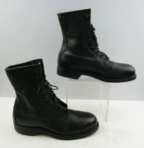 Men's Vintage 1985 Black Leather Military Steel Toe Combat Boots Size : 6 R - Picture 1 of 8