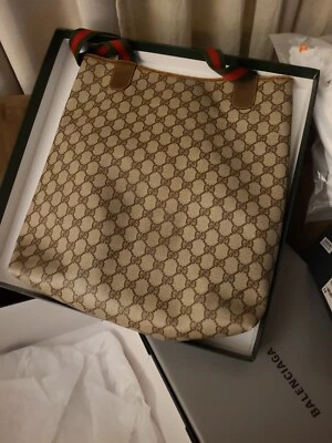 Bolso de hombro transparente GUCCI Vintage Supreme. Asas rojas y verdes. Foto 1 de 4