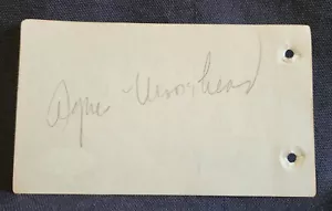 AGNES MOOREHEAD (D.1974) ATTRICE FIRMATA VINTAGE HOLLYWOOD AUTOGRAFO PAGINA JSA - Foto 1 di 3