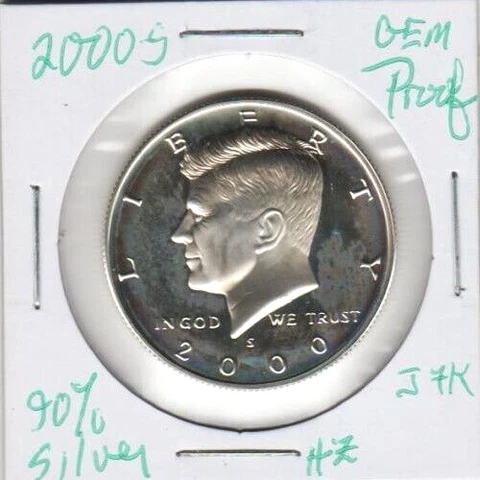 2000 S Kennedy Half Dollar 90% SILVER Proof Frosty Eye Candy John F JFK ST T&HZY Cover