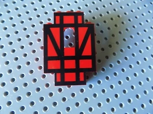 Lego Red Panel 2 x 5 x 6 Wall with Window with Black Stripes Pattern RARE - Picture 1 of 6