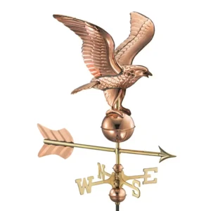 Good Directions Eagle Cottage Weathervane Solid Pure Polish Copper Roof Mount - Picture 1 of 8