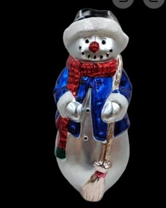 Schwarzwald Konvolut alte Welt Glas Schneemann mundbemalt mundgeblasen Glas Ornament - Bild 1 von 12