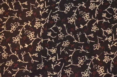 dark brown, cream , rust crinkle rayon? 50" x 103" (2.86 yds.) - Image 1 of 4