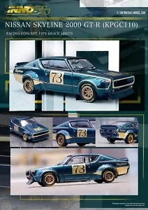 INNO64 MODELS Nissan Skyline 2000 GT-R KPGC110 Racing Concept Green - Bild 1 von 9