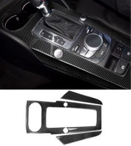 3x Carbon Fiber Center Console Gear Shift Panel Trim For Audi A3 S3 RS3 2014-18 - Picture 1 of 17