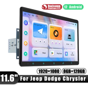 11.6" For Jeep Dodge Chrysler Ultra-thin Touchscreen Car Stereo Radio 8GB 128GB - Imagen 1 de 17