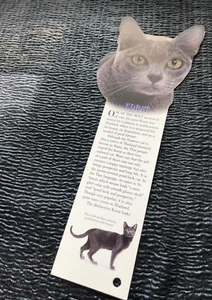 Korat Cat Themed Bookmark Cat & Book Lovers Facts Photos Info 10" - Picture 1 of 2