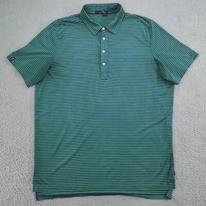 RLX Ralph Lauren Polo Shirt Mens XL Green Blue Striped Performance Stretch READ - Picture 1 of 24