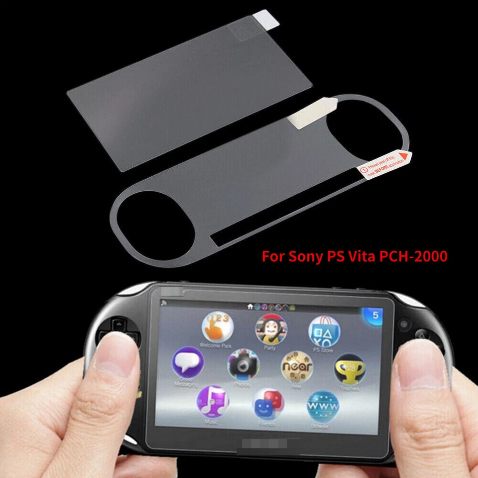 Front Tempered Glass + Back Clear Screen Protector For Sony PS Vita 2000 - Image 1 of 1