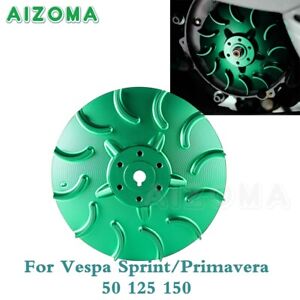 Green CNC Scooter Radiator Fan For Vespa Primavera/Sprint 50 125 150 2013-2023