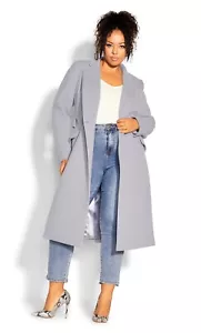 NEW CITY CHIC MIA COAT SILVER GREY XXL / 24 - Picture 1 of 5