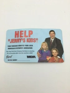 Calcomanía Ford MDA para niños Jerry's Kids con marco publicitario globo tapadera máquina expendedora de goma - Imagen 1 de 2