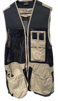 Fieldline Men's M/L Beige & Black Mesh Full Zip Padded Shooting Hunting Vest - Image 1 of 4