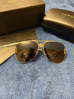 Versace Gold-Toned Aviator sunglasses - Image 1 of 3