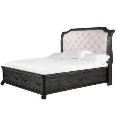 Magnussen Bellamy Traditional Peppercorn Queen Sleigh Storage Bed - Image 1 of 3