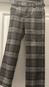 New Janie and Jack Boys Plaid Dress Pants Grey Size 6 - Picture 1 of 6