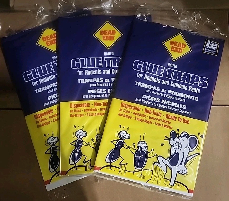 12 Pasta y pegamento cebado callejón muerto rata ratón cucaracha cebo pegamento trampa roedor desechar Foto 1 de 1