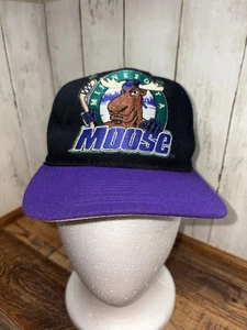 Vintage 90s Minnesota Moose Zephyr Grafx Fitted Hat Size 6 7/8 IHL Hockey 90s - Picture 1 of 9