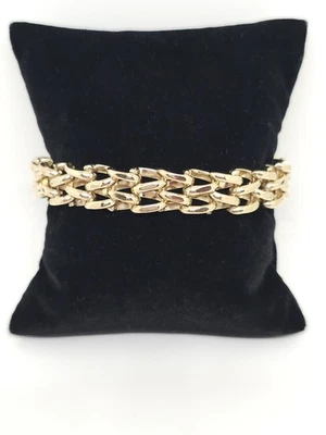 Brazalete Estate Heavy 14k Doble Ovalado Cable Eslabón 11 mm Ancho 37 Gramos 7.5 Pulgadas Foto 1 de 4